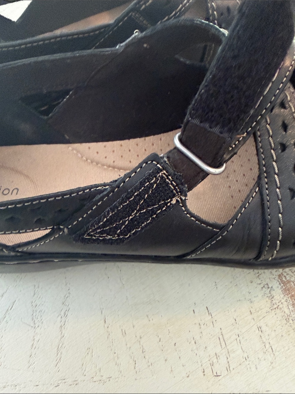 Clark’s Ashland Spin Q black leather slip on loafer shoes sz 9 - Picture 8 of 9